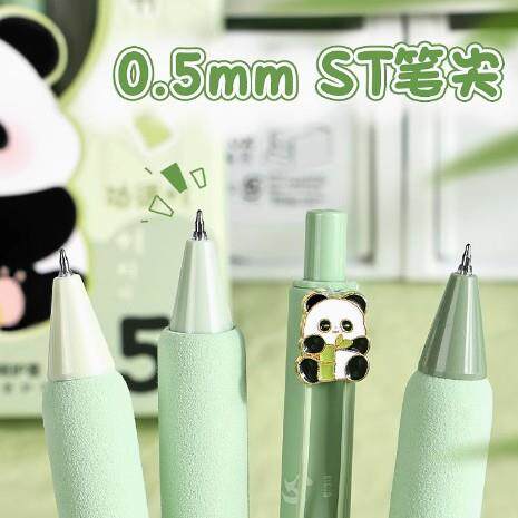 VCF熊猫胖达按动中性ST速干刷题笔专笔用笔超软欧包笔头学生黑色