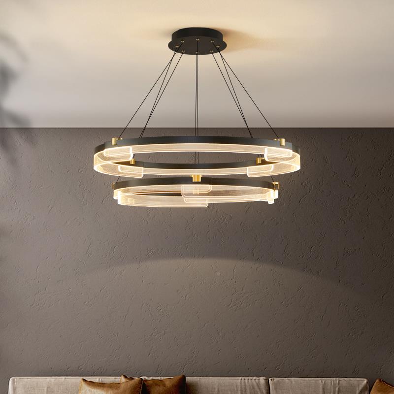 简约现代客厅主灯大厅吊20灯5新款QOI创意圆环意式极奢简2轻中山X