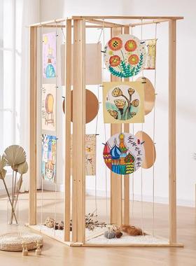 屏风隔品断画展展会书法作幼丝儿风园折叠移动屏钢IKZ展示架落地