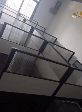 办公桌隔桌面屏风挡板防掉落47916围铝合金办公室璃板挡玻隔断可