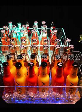 七彩发光酒桶框香槟桶KTV冰块桶酒吧啤酒酒箱OTI冰LOGO苏打冰桶