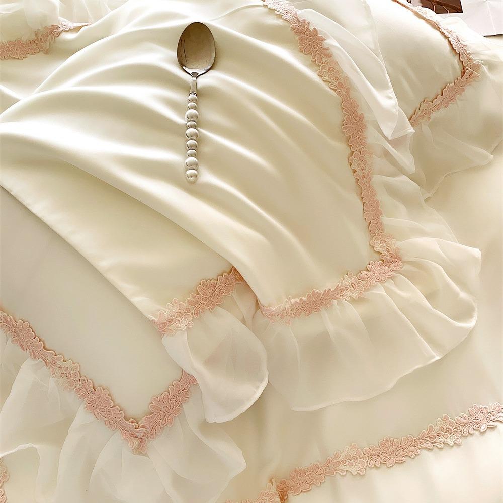 A公类古典浪件漫主风奥地利天丝轻奢刺绣花SDP室边女生卧四套