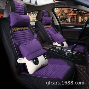 汽坐垫p车olo25910朗逸迈速腾腾布新艺卡通适合四季全包座套夏季