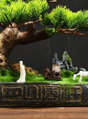 仿真小盆景植摆件tb-63944微设景观客厅电视柜桌面饰摆假树装盆绿