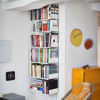 现代简易上墙挂书轨道架可调节可拆LBR卸移动置架物金属收纳架壁