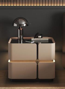 新简款悬浮感应智能33315床灯头柜约奶油实木床头柜现代家用卧风