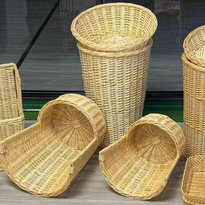 藤编纳筐生鲜水果果GEO陈列商超柳蔬端收架情景堆头自产自销条果