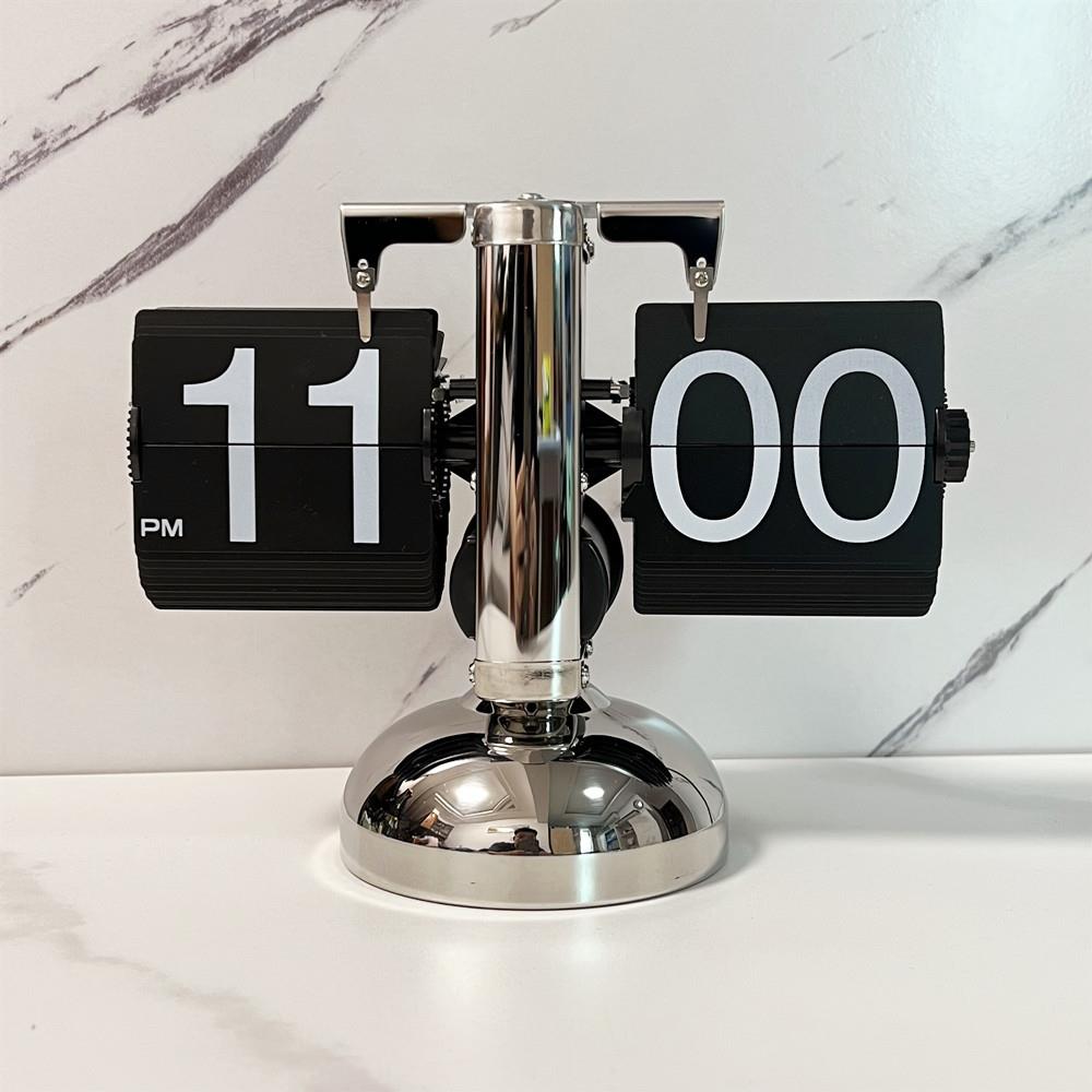 妙复古天平自动小翻页钟表经品典刻欧式客厅桌面座钟工SLO艺单脚