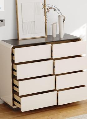 意式网餐奶边五斗柜九斗PFT柜轻奢油风柜储物柜抽屉红多功能柜客