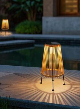 205新款太阳NTT户外灯2家用庭院落地造景置布氛围草坪藤编能照明