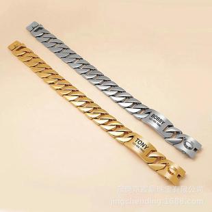 刻钢字LOO名字钢32mm不锈金色狗项圈狗链恶霸G法斗大型犬钛HBA项