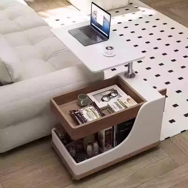 客厅沙发边几可旋移动小茶车家用侧边脑柜QOE降转电桌储升物推车
