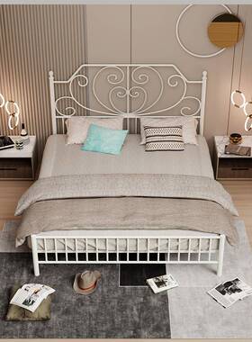 出租房用1.201米主卧铁床1米8床人床公主铁艺1双5铁架米床单人床