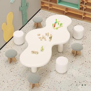售楼处部儿童椅娱乐区桌场幼儿园习绘画桌商985椅早教云朵异形学