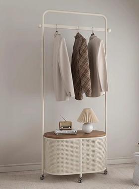 奶衣篓帽架法式落地油卧室移动挂脏衣架衣BWM架轻奢藤编衣家用收