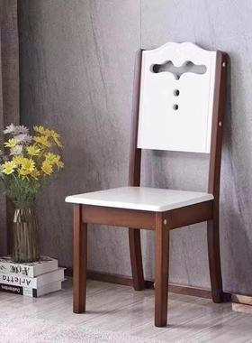 实木椅子子餐家中用简约椅现代式白色餐厅吃ECZ饭餐椅木头凳子靠