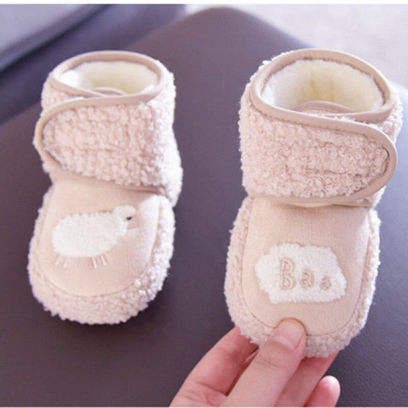 冬季加厚婴儿软布底学步鞋0-1岁保暖防滑防掉加绒棉鞋