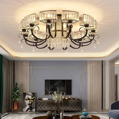 客厅吸顶灯简约现代大气水晶灯轻奢北欧卧室房间灯2025年新款灯具