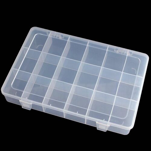 百年好盒EKB-101样品盒收纳盒18格元件盒PP透明塑料盒零件串珠盒