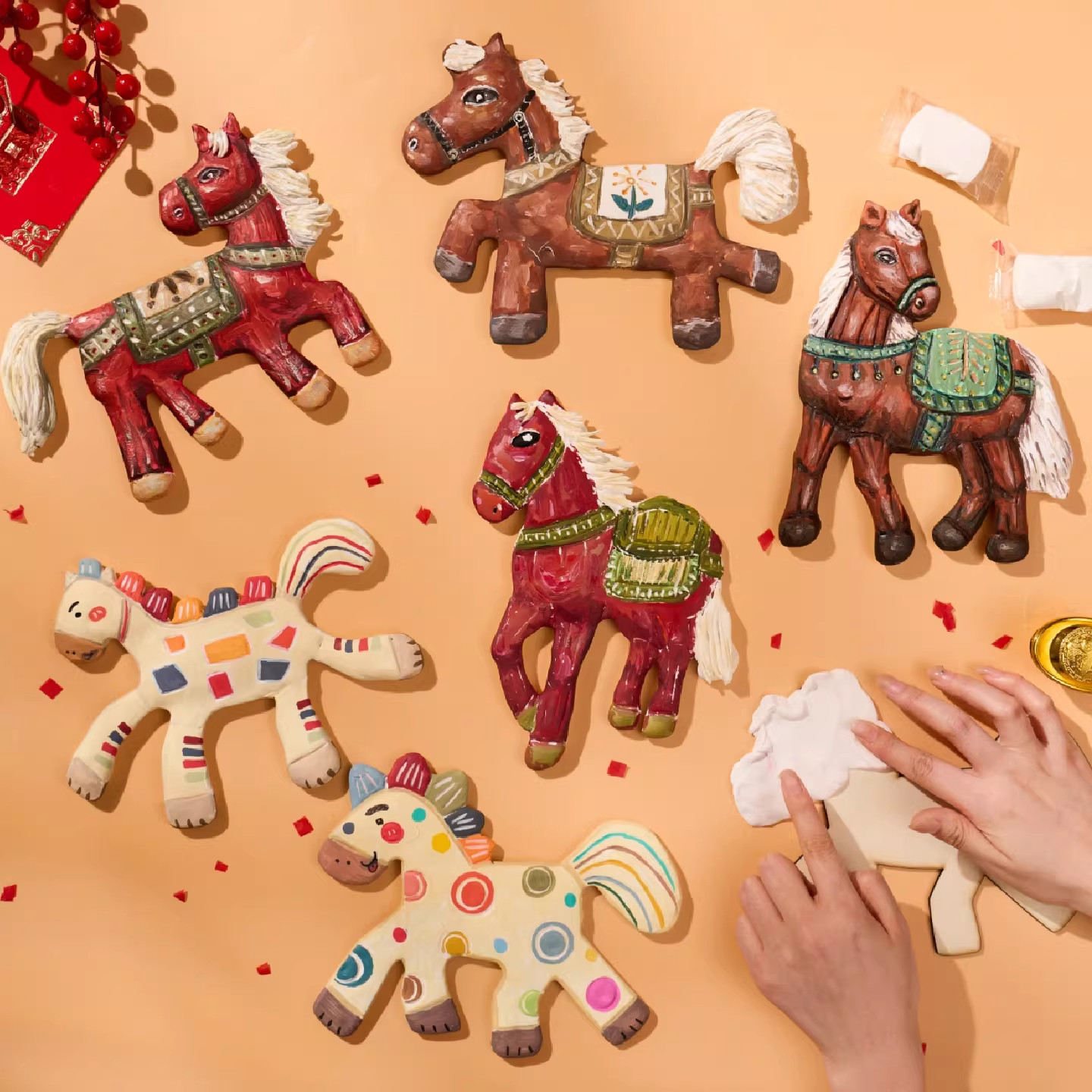 马年春节创意涂鸦关节马美术儿童绘画diy手工涂传统艺术描写板,节庆用品/礼品,生肖用品,淘宝优惠券,粉丝福利购,淘宝优惠卷