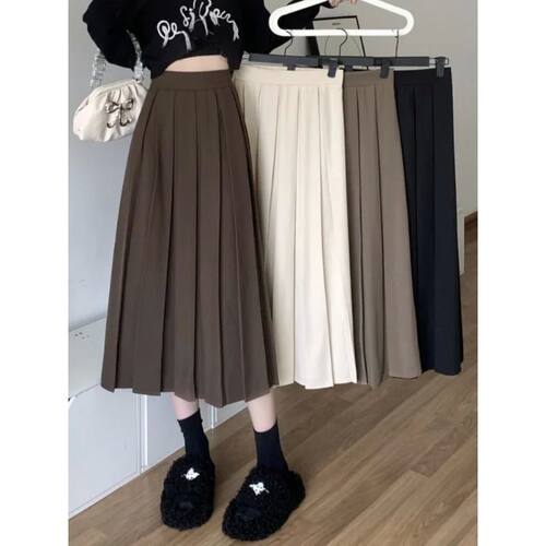 Slimming pleated skirt high waisted skir显瘦百褶裙高腰半身裙