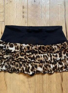 Leopard print sexy low waist skirt women豹纹性感低腰半身裙女