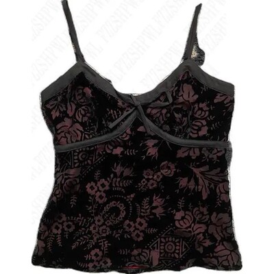 Lace print slim fit camisole for women V领蕾丝印花修身吊带女