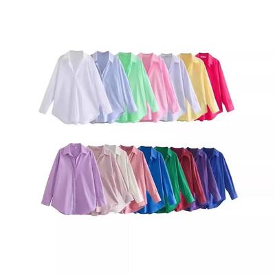 Solid color single breasted long sleeved shirt单排扣长袖衬衫