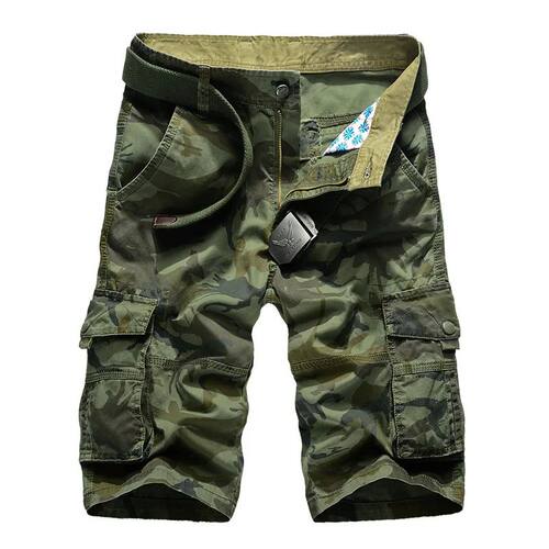Multi pocket camouflage five quarter pants多口袋迷彩五分裤男