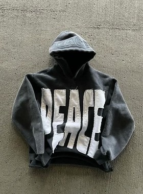 printed long sleeved hoodie sweatshirt字母印花长袖连帽衫卫衣