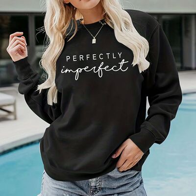 printed round neck long sleeved sweatshirt印花圆领长袖卫衣女