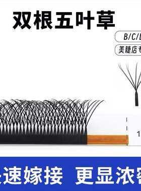 双根双层加密五叶草嫁接睫毛浓密不散根快速嫁接开花5D美睫店专用