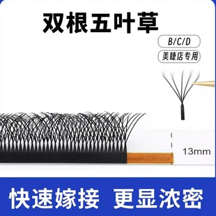 双根双层加密五叶草嫁接睫毛浓密不散根快速嫁接开花5D美睫店专用
