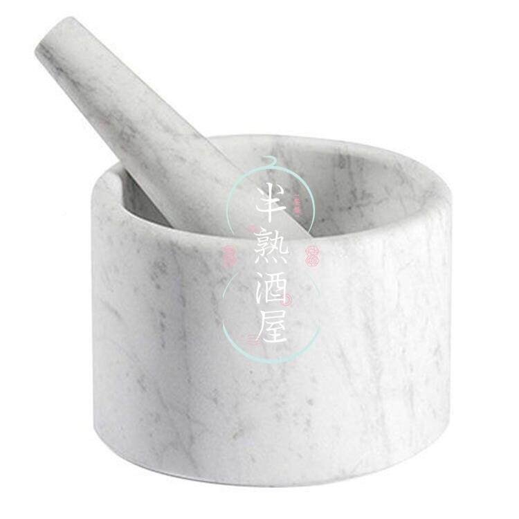 天然大理石药罐蒜压石臼家杵用OLO手工式老大大蒜研磨棒