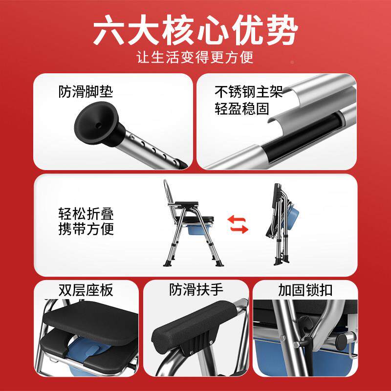 携式马桶折叠可座洗便椅子人坐便器移动厕所拉屎凳蹲康际老坑神器