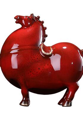 汉招鸿 创意财摆室件唐马办公客面厅书房桌装饰摆设品家居工艺WD0