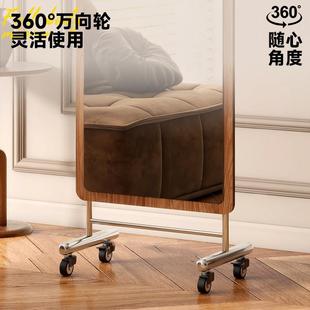 可动全身移镜家用落地镜清网红镜拍照大子不锈钢带x拱门不滑轮高