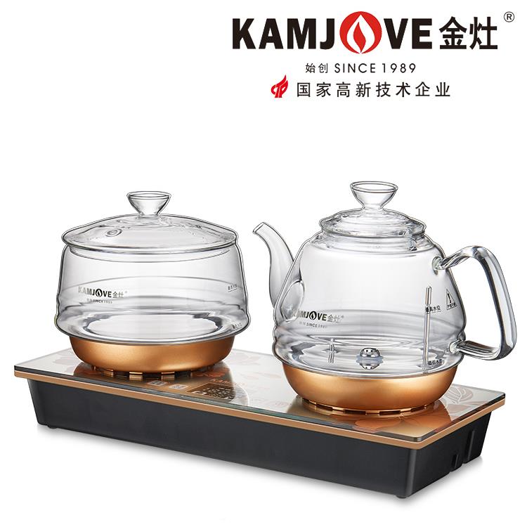 金灶茶H0全动自烧水壶遥控底部上水电热水壶家用81416台玻璃煮1水