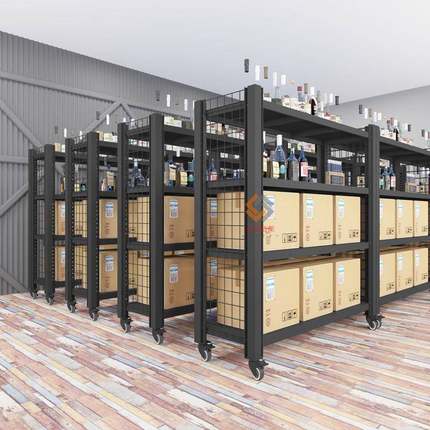 定展示货架带轮OXY子制置架物定加厚重型仓做储家用多层可移动可