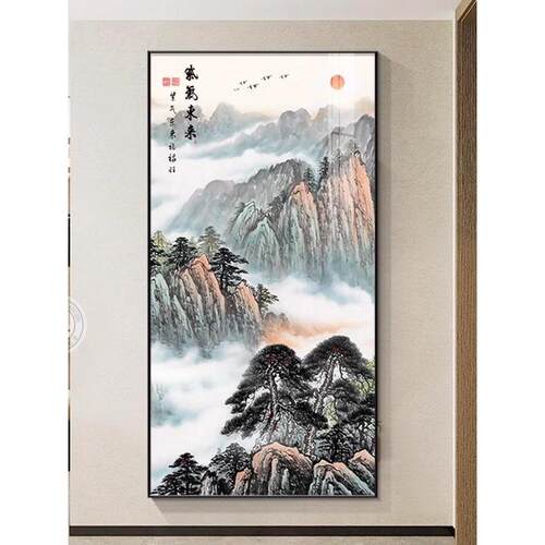 TNH山泰山画靠山入口装画中国风无水岳独特挂画饰走廊五过道背景