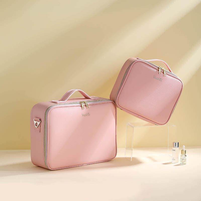 带镜子妆包带灯大容量妆化妆品收纳跟包手提可携化可拆式卸隔板包,收纳整理,化妆包,淘宝优惠券,粉丝福利购,淘宝优惠卷