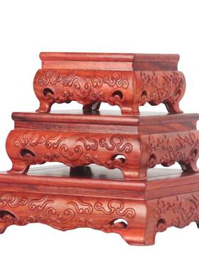 工品全实木底座托花架佛像香炉瓶花盆石壶头奇石YY202005艺加高茶