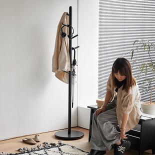 西多OM衣帽架挂85衣架卧室落木地E实木衣架家用置物H客厅北美橡衣