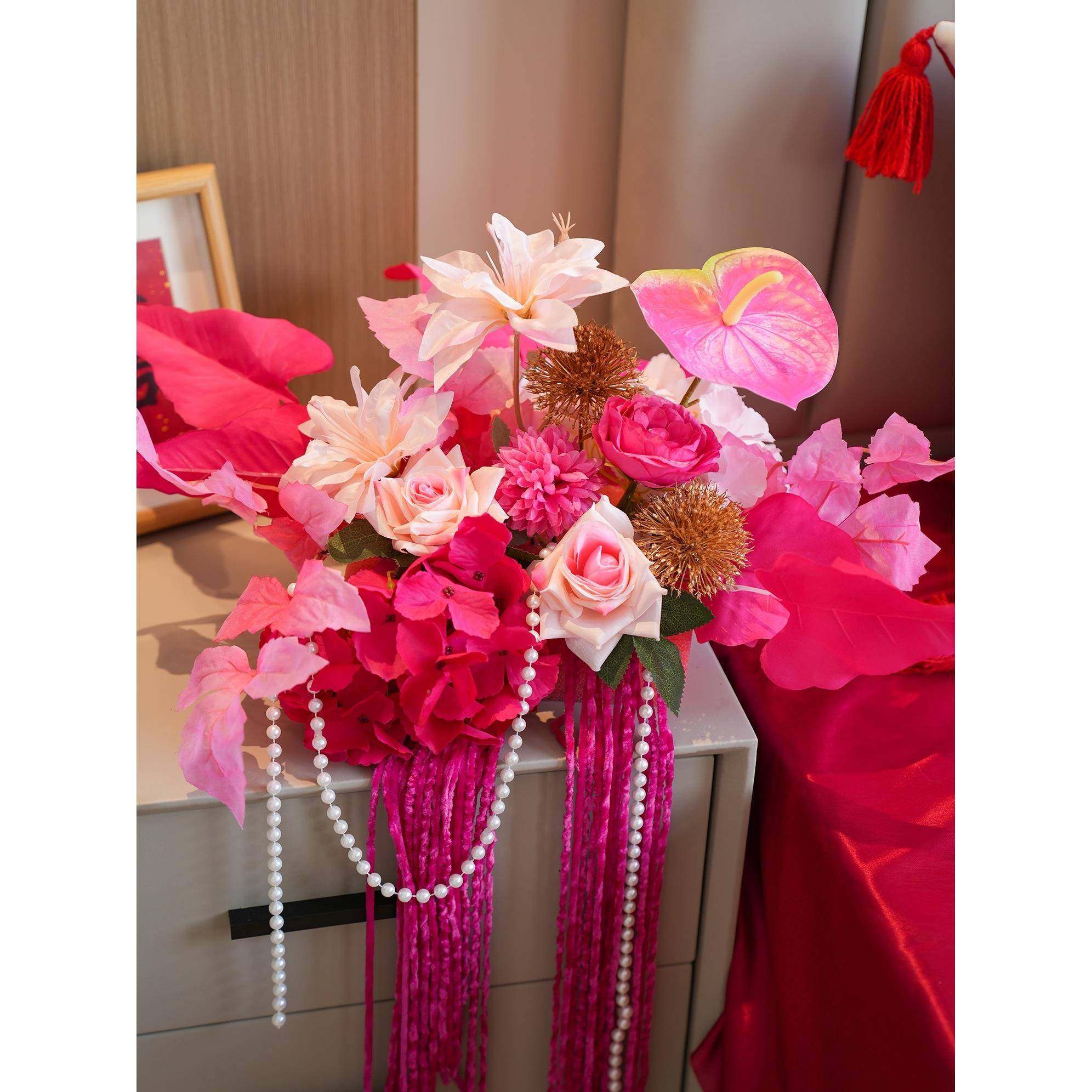 婚房布置桌花装饰仿花套装婚房桌面艺装花搭配网红高级感婚真礼扮,节庆用品/礼品,婚房装扮用品,淘宝优惠券,粉丝福利购,淘宝优惠卷