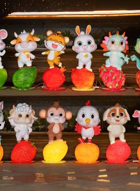 卡通二肖生雕塑幼儿打园售楼部景区网红卡装饰动物户外十二生肖发