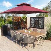 远茂户外桌椅院庭花咖园露天露台木绳编桌椅室外啡厅塑外摆ge2112