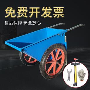 翻斗车车地灰斗车建推筑工实心车间小斗车家用拉彬鑫推沙物料劳胎