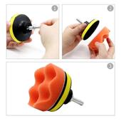 汽车美容打蜡轮抛轮光海自粘羊十件套毛轮海绵抛光机绵球抛光盘打