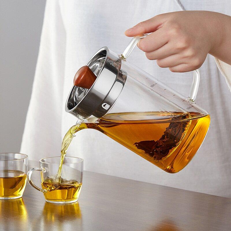 玻璃陶泡茶壶耐XH-491高温电炉煮茶壶过冲茶器大容家滤用冷泡量壶
