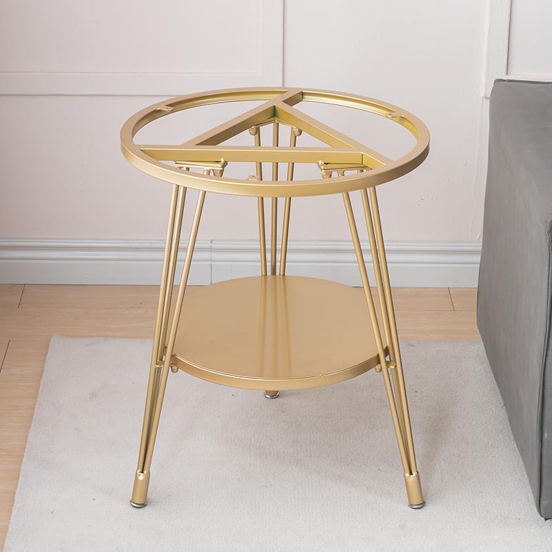 轻客奢双岩沙发边几板桌腿支架角几厅阳台小圆桌层茶几床头柜架子